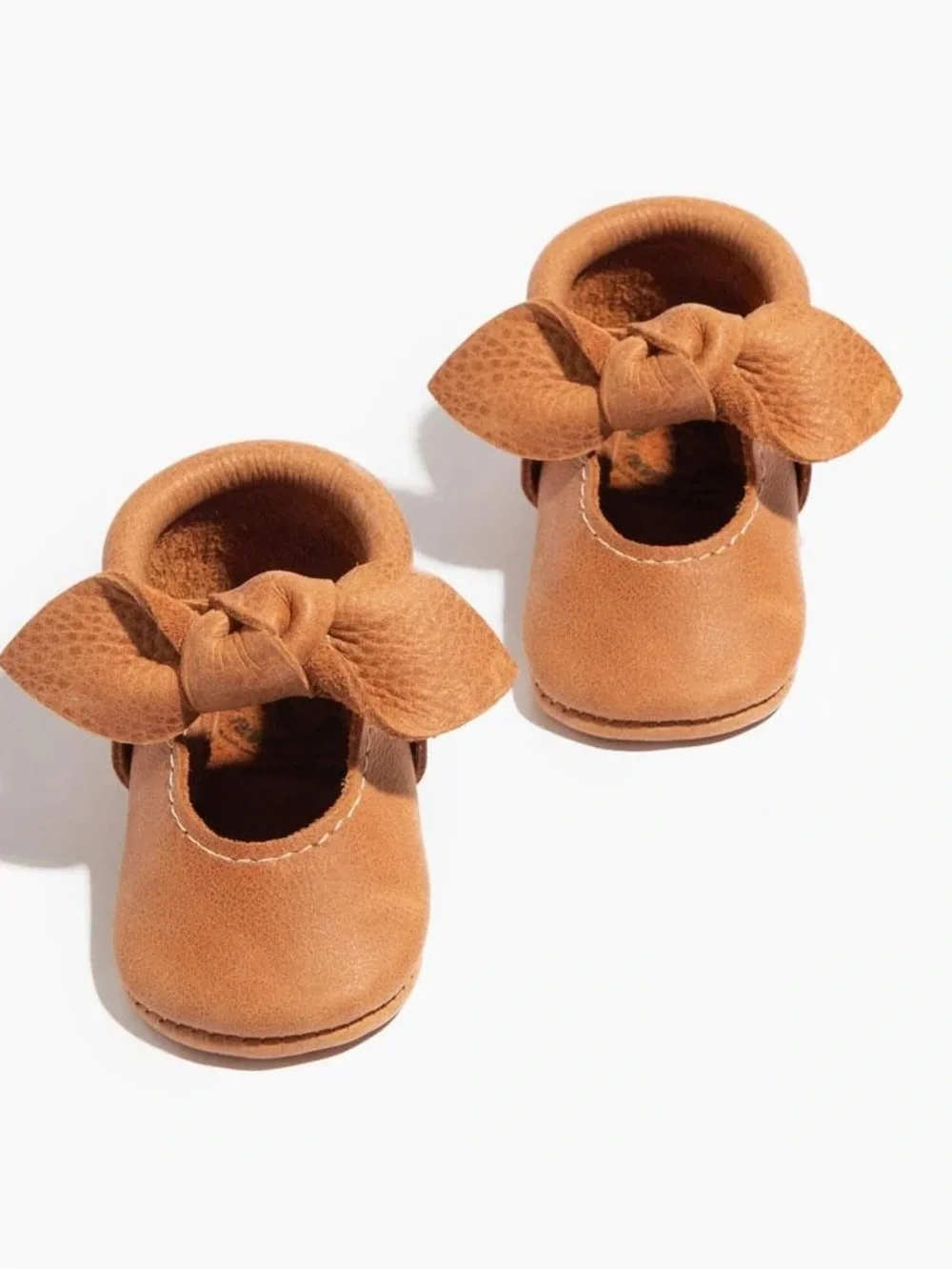 Freshly Picked Tan Leather Mary Jane with Bow